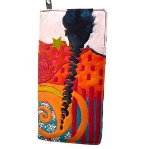 Cedar Paddle Canada LEE Claremont 3 1/2" Womens Orca Killer Whale Wallet 7” blue